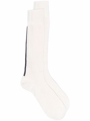 Thom Browne 4-Bar stripe socks - 100 WHITE
