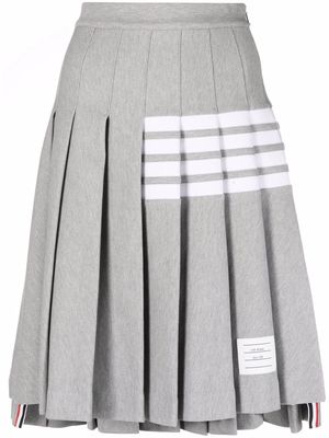 Thom Browne 4 Bar-stripe step-hem pleated skirt - Grey