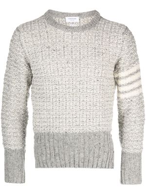 Thom Browne 4-Bar stripe tuck-stitch jumper - Grey