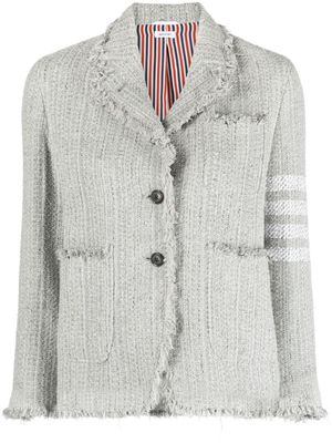 Thom Browne 4 Bar-stripe tweed jacket - Grey