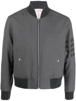 Thom Browne 4-Bar stripe wool bomber jacket - Grey