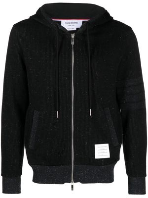 Thom Browne 4-Bar stripe zip-up hoodie - Black