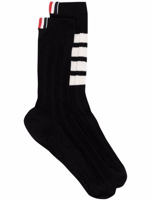 Thom Browne 4-Bar striped socks - Black