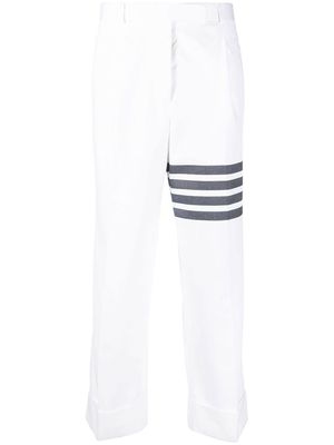 Thom Browne 4 Bar-striped tailored trousers - White