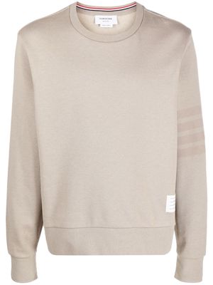 Thom Browne 4-Bar stripes cotton sweatshirt - Neutrals