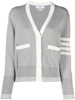 Thom Browne 4-Bar V-neck cotton cardigan - Grey