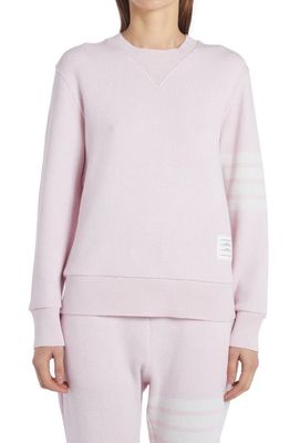 Thom Browne 4-Bar Waffle Knit Cashmere & Wool Sweater in Light Pink