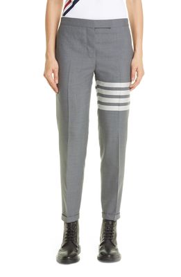 Thom Browne 4-Bar Wool Crop Skinny Pants in Med Grey