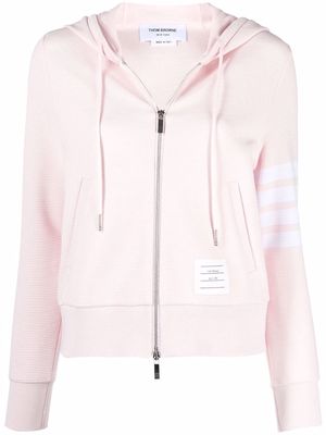 Thom Browne 4-Bar zip-up cotton hoodie - 680 LT PINK