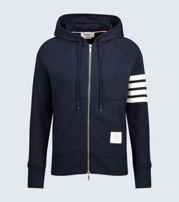 Thom Browne 4-Bar zip-up hooded sweatshirt