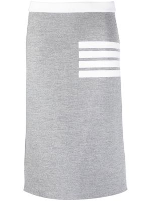 Thom Browne A-line merino wool midi skirt - Grey