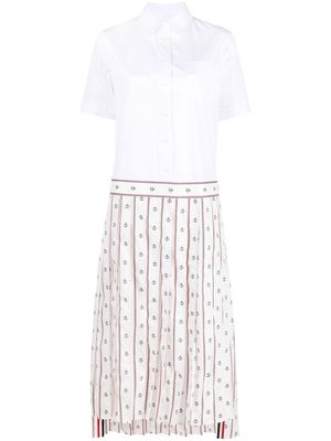 Thom Browne Anchor pleated shirtdress - White