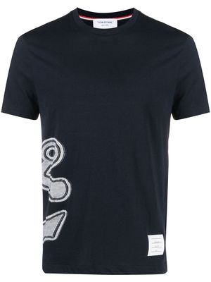 Thom Browne anchor-print jersey T-shirt - Blue