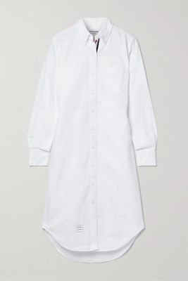 Thom Browne - Appliquéd Cotton Oxford Shirt Dress - White
