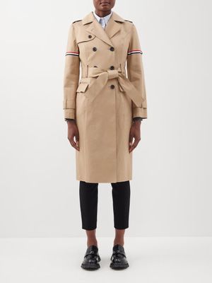 Thom Browne - Armband Cotton-twill Trench Coat - Womens - Beige