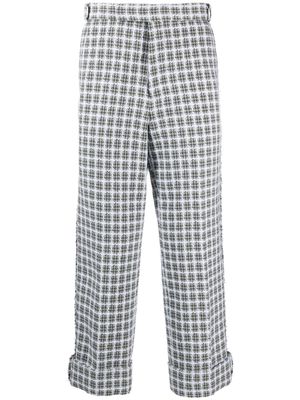 Thom Browne Backstrap-detail checked tailored trousers - Grey