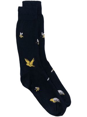 Thom Browne Birds And Bees intarsia mid-calf socks - Blue