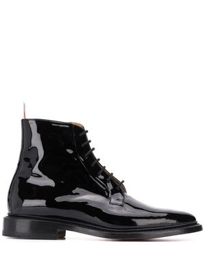 Thom Browne Blucher patent leather boots - Black