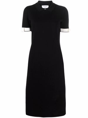 Thom Browne bow-detail knitted polo dress - Black