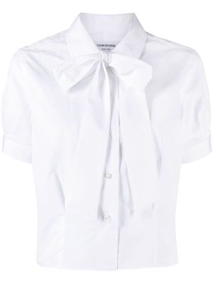 Thom Browne bow-embellished poplin shirt - White