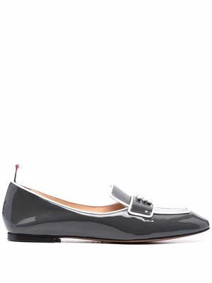 Thom Browne bow-embellished trimmed loafers - Grey