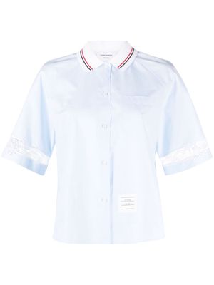 Thom Browne broderie anglaise cotton shirt - Blue