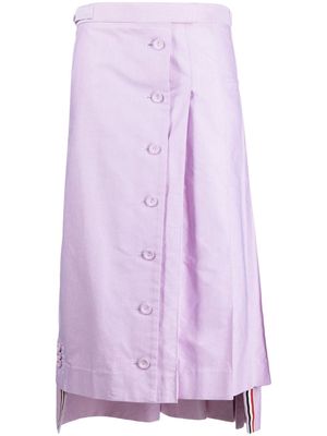 Thom Browne buttoned pleated midi skirt - Pink