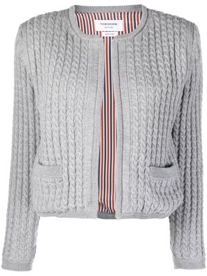Thom Browne cable knit open front cardigan - Grey