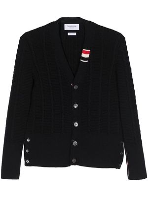 Thom Browne cable-knit virgin-wool cardigan - Blue