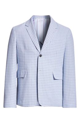 Thom Browne Check Crepe Classic Sport Coat in Medium Blue