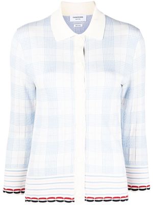 Thom Browne check-pattern cardigan - White