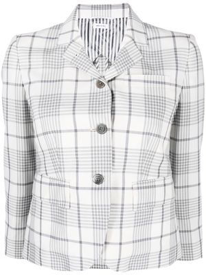 Thom Browne check-pattern cropped blazer - Grey
