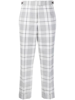 Thom Browne check-pattern cropped trousers - Grey