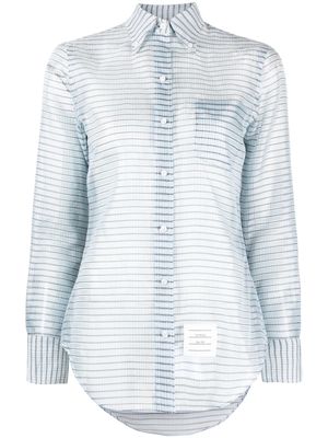 Thom Browne check-pattern easy-fit shirt - Blue