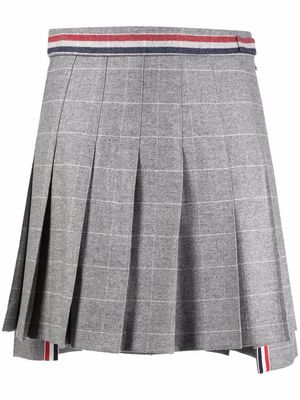 Thom Browne check-pattern high-low skirt - Grey