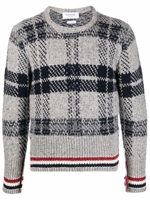 Thom Browne check-pattern jumper - Grey