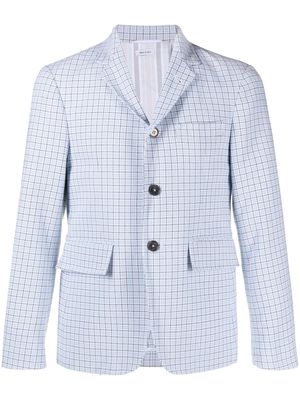 Thom Browne check-pattern single-breasted blazer - White