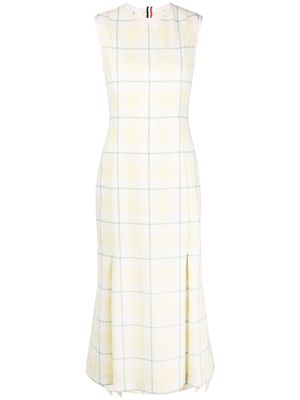 Thom Browne check-pattern sleeveless dress - Yellow