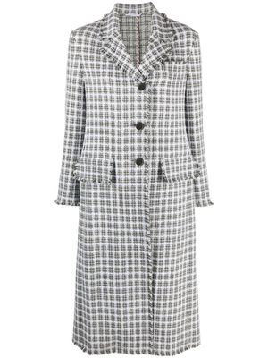 Thom Browne check-pattern tweed coat - Grey