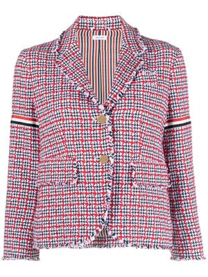 Thom Browne check-pattern tweed jacket - Red