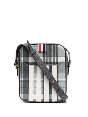 Thom Browne check-print messenger bag - Grey