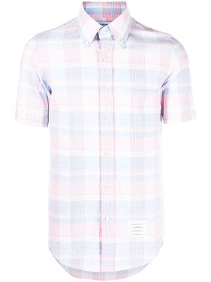 Thom Browne check-print short-sleeve shirt - Pink