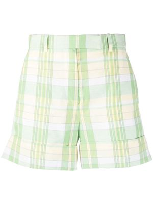Thom Browne check-print shorts - Green