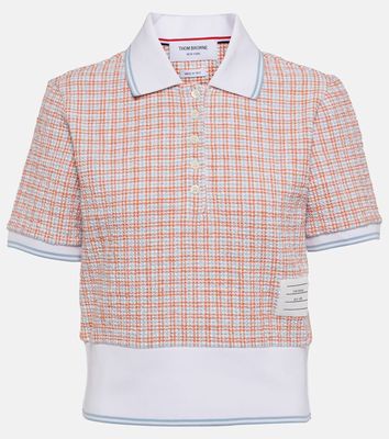 Thom Browne Checked cotton-blend tweed polo shirt