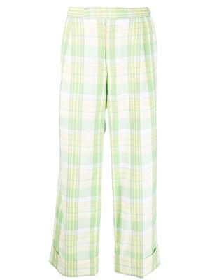 Thom Browne checked cropped trousers - Green