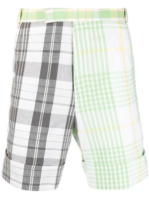 Thom Browne checked tailored-cut shorts - Green