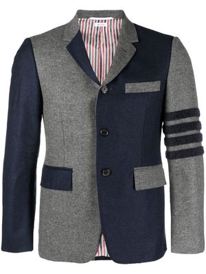 Thom Browne colour-block panel blazer - Grey