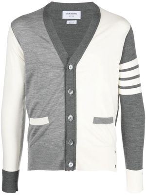 Thom Browne colour-block wool cardigan - 982 TONAL GREY