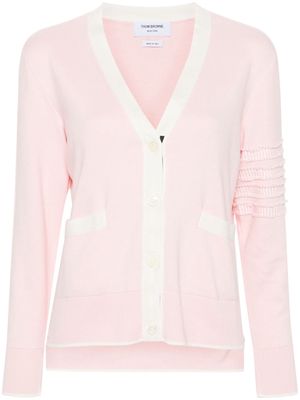 Thom Browne contrast-border cotton cardigan - Pink