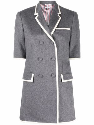Thom Browne contrast-stripe double-breasted blazer - Grey